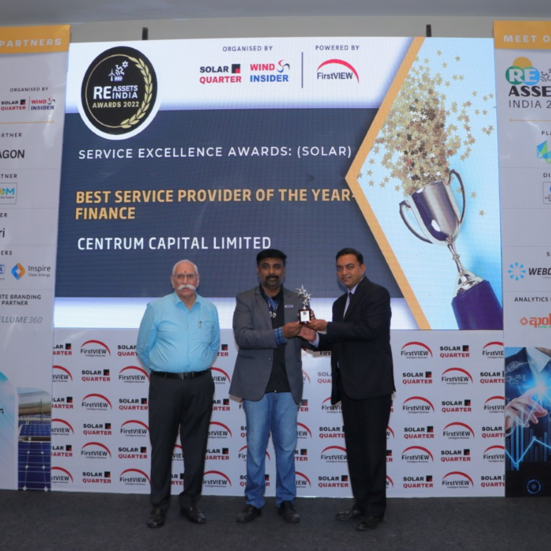 Centrum recognised as 'Best Service Provider of the Year- Finance' at the RE Assets India Awards 2022